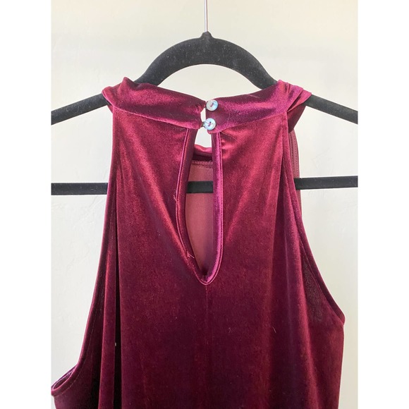 GREEN ENVELOPE Los Angeles Women's Maroon Velvet Sleeveless Mini Dress size L - Picture 8 of 10